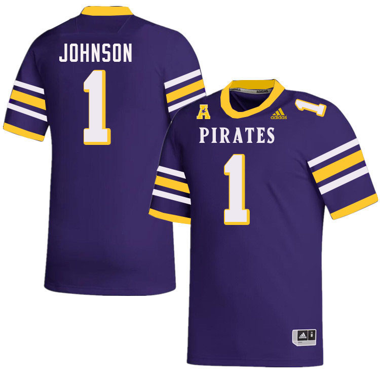 Jaylen Johnson ECU Jersey,East Carolina Pirates #1 Jaylen Johnson Jersey Youth College-Purple 2024